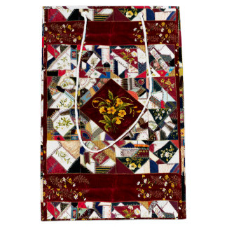 Sac Cadeau Moyen Sac-cadeau à broderie florale en feuille de palmes