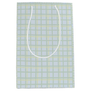 Sac Cadeau Moyen Sac-cadeau à carreaux bleu pâle Minimalisme mode