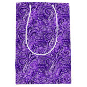 Sac Cadeau Moyen Sac-cadeau classique violet Paisley moyen (Devant)