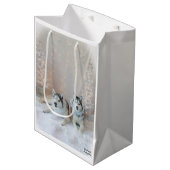 Sac Cadeau Moyen Sac-cadeau Cute Siberian Huskies (Devant Angle)