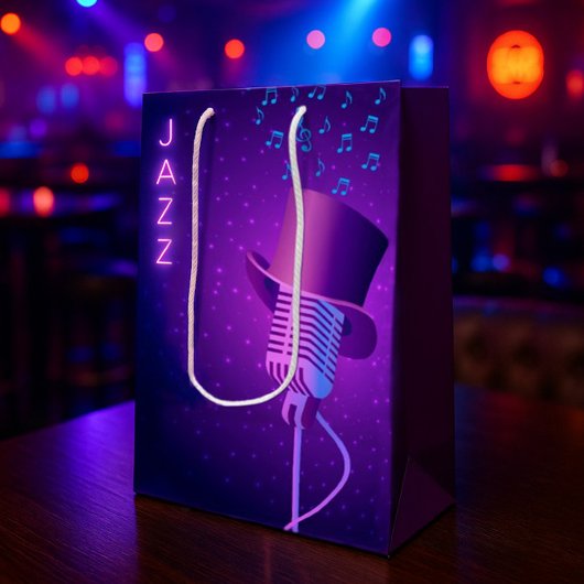 Sac Cadeau Moyen Sac-cadeau de fête rétro jazz