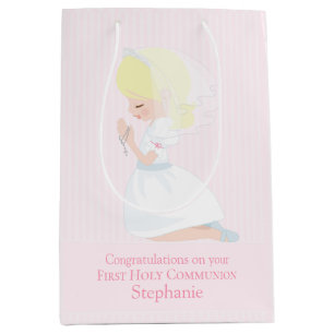 Sac Cadeau Moyen Sac-cadeau de la première communion de la fille b