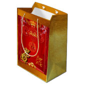 Sac Cadeau Moyen Sac-cadeau de l'année 2020 M du noud rouge chinois (Dos Angle)