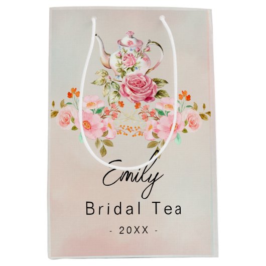 Sac Cadeau Moyen Sac-cadeau de mariage – Thème de la fête du thé (Devant)