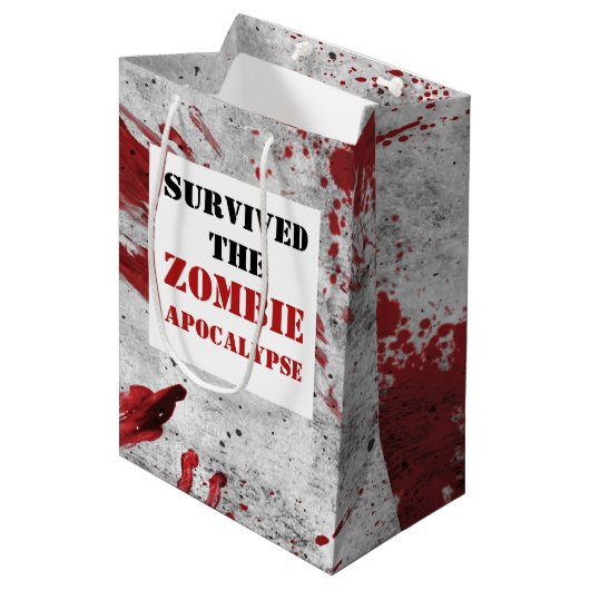 Sac Cadeau Moyen Sac-cadeau de sang Apocalypse Zombie (Devant Angle)