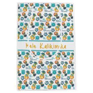 Sac Cadeau Moyen Sac-cadeau Hawaiian Ananas et Hibiscus moyen
