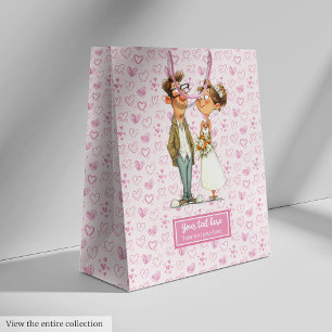 Sac Cadeau Moyen Sac-cadeau Mariage de cartons d'aquarelle Humour d