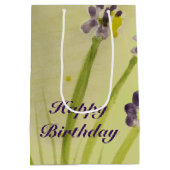 Sac Cadeau Moyen Sac-Cadeau Med En Conception Florale Violet Et Lim (Dos)