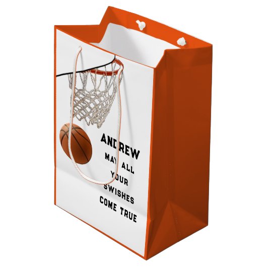 Sac Cadeau Moyen Sac-cadeau moyen du joueur de basket-ball (Devant Angle)