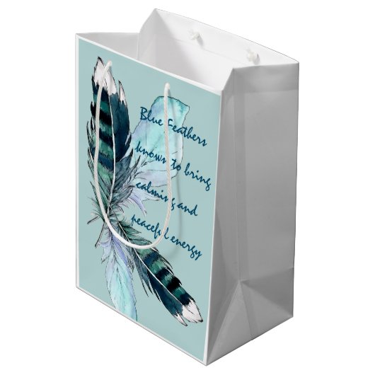 Sac Cadeau Moyen Sac-cadeau Plumes bleues (Dos Angle)