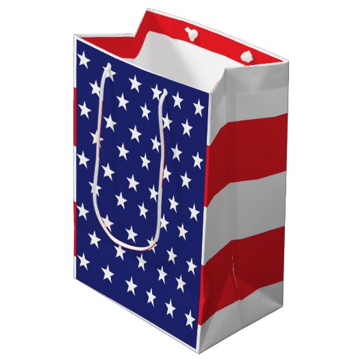 Sac Cadeau Moyen Sac-cadeau Stars and Stripes Rouge Blanc et Bleu (Devant Angle)