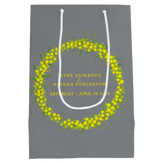 Sac Cadeau Moyen Sacoche cadeau mariage gris acacacia (Dos)