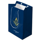 Sac Cadeau Moyen Sacs-cadeaux maçonniques | Marine Blue Gold Freema (Devant Angle)