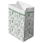 Sac Cadeau Moyen Sacs-cadeaux moyens feuille verts (Devant Angle)