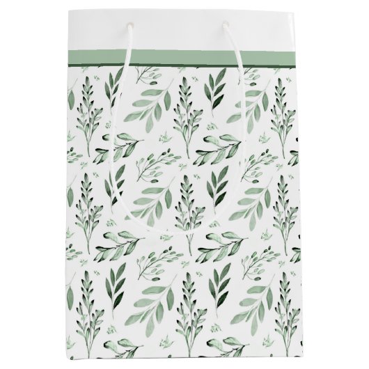 Sac Cadeau Moyen Sacs-cadeaux moyens feuille verts (Devant)