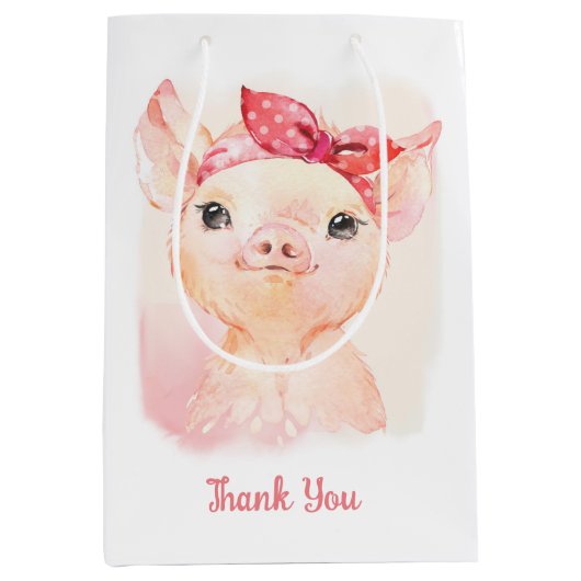 Sac Cadeau Moyen Sacs-cadeaux pour cochon mignon (Devant)