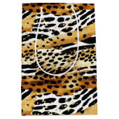 Sac Cadeau Moyen Safari Animaux Fourrure Prints Motif Faune Boho (Devant)