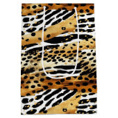 Sac Cadeau Moyen Safari Animaux Fourrure Prints Motif Faune Boho (Dos)