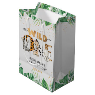 Sac Cadeau Moyen Safari Wild One Birthday Party