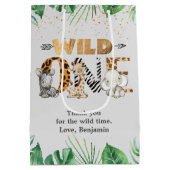 Sac Cadeau Moyen Safari Wild One Birthday Party (Dos)