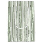 Sac Cadeau Moyen Sage Green (Light, Medium, Dark) and White Stripes (Dos)