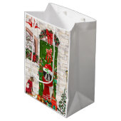 Sac Cadeau Moyen Saint Bernard Chien Noël (Devant Angle)