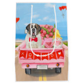 Sac Cadeau Moyen Saint Bernard Chien Saint Valentin Coeurs de camio (Dos)