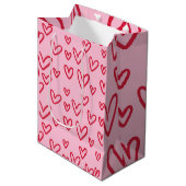 Sac Cadeau Moyen Saint Valentin Cadeaux Amour Coeurs rouges (Devant Angle)