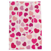 Sac Cadeau Moyen Saint Valentin Coeurs roses avec blanc (Dos)