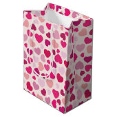 Sac Cadeau Moyen Saint Valentin Coeurs roses avec blanc (Dos Angle)