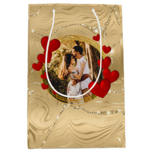 Sac Cadeau Moyen Saint-Valentin élégants, Amour, Cœurs rouges d'ann