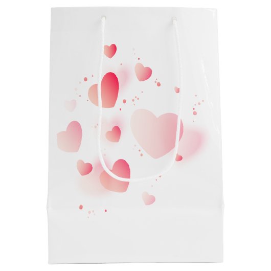 Sac Cadeau Moyen Saint Valentin Penguins Avec Coeur (Dos)