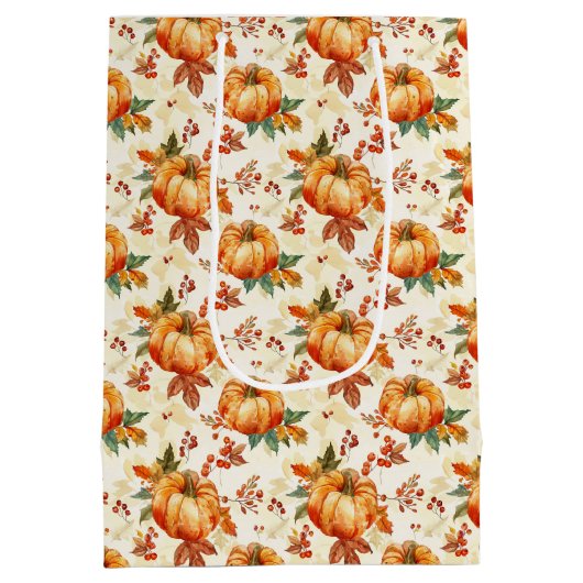 Sac Cadeau Moyen Saison Citrouille d'automne (Dos)