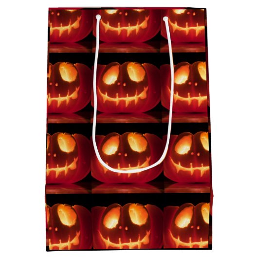 Sac Cadeau Moyen Saison Halloween Citrouille souriante (Dos)