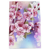 Sac Cadeau Moyen Sakura rose sur la peinture Arrière - plan (Devant)
