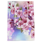 Sac Cadeau Moyen Sakura rose sur la peinture Arrière - plan (Dos)
