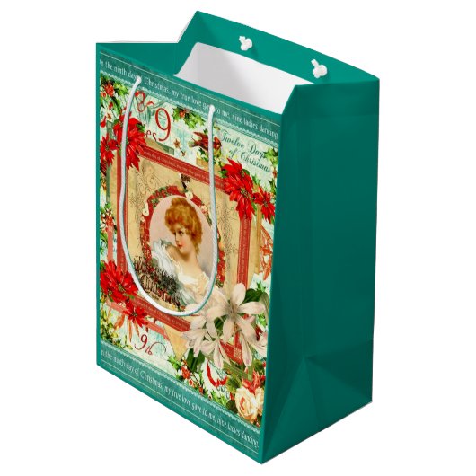 Sac Cadeau Moyen Salutations de Noël (Dos Angle)