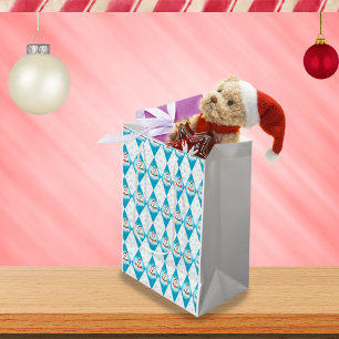 Sac Cadeau Moyen Samoyed Winter Holiday Diamond Motif