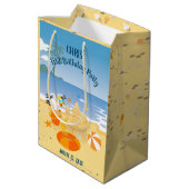 Sac Cadeau Moyen Sand château plage amusant bébé garçon fête d'anni (Dos Angle)