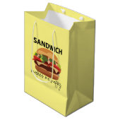 Sac Cadeau Moyen Sandwich Me Rend Heureux (Devant Angle)