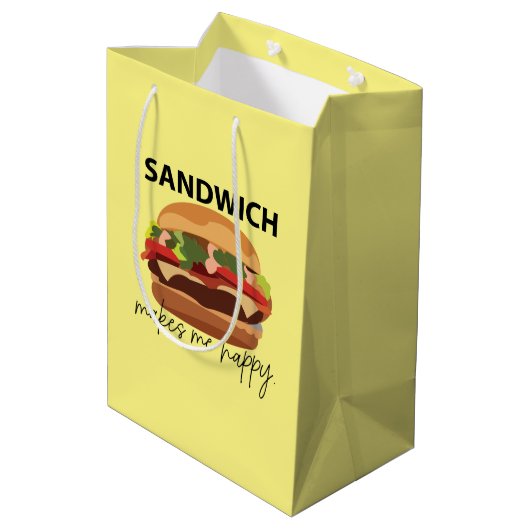 Sac Cadeau Moyen Sandwich Me Rend Heureux (Dos Angle)