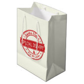 Sac Cadeau Moyen Santa Claus Livraison spéciale Ajouter un nom (Devant Angle)