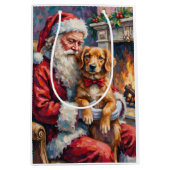 Sac Cadeau Moyen Santa Claus Nova Scotia Duck Tolling Retriever  (Devant)