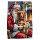 Sac Cadeau Moyen Santa Claus Nova Scotia Duck Tolling Retriever  (Dos)