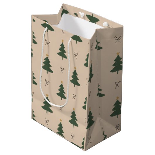 Sac Cadeau Moyen Sapin de Noël (Devant Angle)