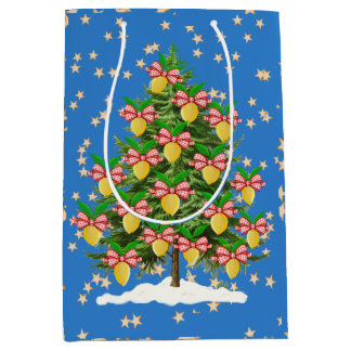 Sac Cadeau Moyen Sapin de Noël décoré de citrons
