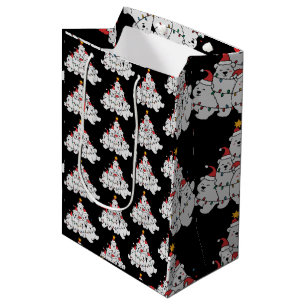 Sac Cadeau Moyen Sapin de Noël Ours Polaire Animaux Drôles Ours