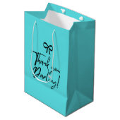 Sac Cadeau Moyen Sarcelle & Diamant (Devant Angle)