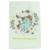 Sac Cadeau Moyen Sassy Unicorn Magique Anniversaire (Devant)