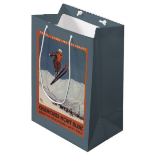 Sac Cadeau Moyen Saut à skis - affiche olympique de promo de PLM